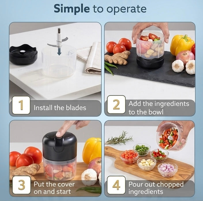 Chop Vegetables in Seconds with One Touch