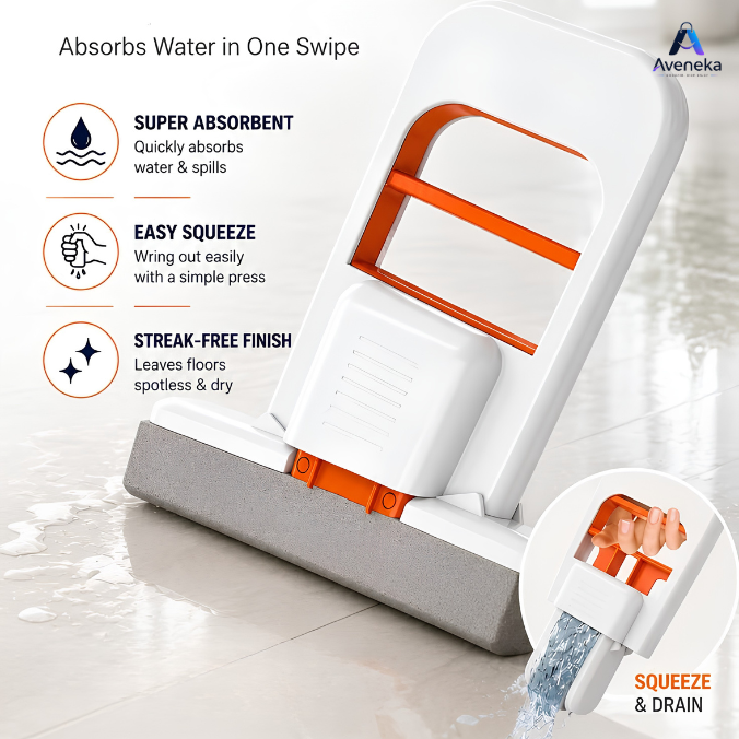 Mini Desktop Mop – Foldable Self-Squeezing Cleaning Mop for Desk, Glass, Wall & Car